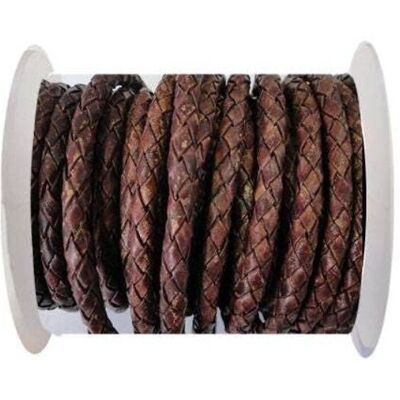 ROUND BRAIDED LEATHER CORD - 4MM - SE/PB/VINTAGE COPPER