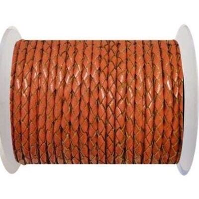 ROUND BRAIDED LEATHER CORD 4MM SE/B/2010-RUST