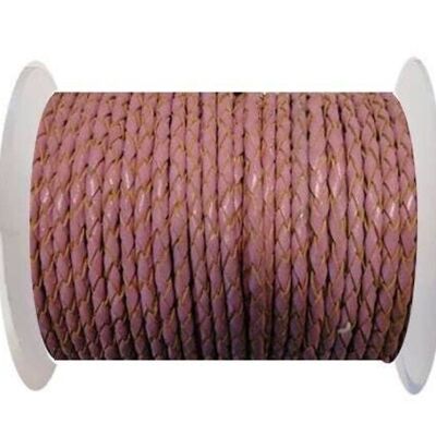 ROUND BRAIDED LEATHER CORD 5MM SE/B/2014-PINK