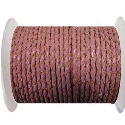 ROUND BRAIDED LEATHER CORD 5MM SE/B/2014-PINK
