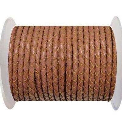 ROUND BRAIDED LEATHER CORD 5MM SE/B/2019-TAUPE