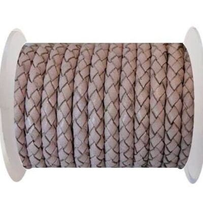 ROUND BRAIDED LEATHER CORD 5MM SE/B/2033-BABY PINK