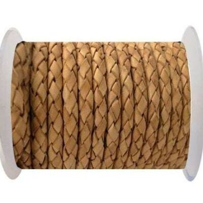 ROUND BRAIDED LEATHER CORD 5MM SE/DB/21-VINTAGE BEIGE