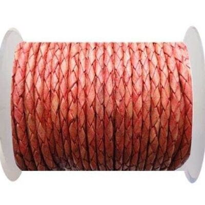 ROUND BRAIDED LEATHER CORD 5MM SE/PB/05-TERRACOTTA