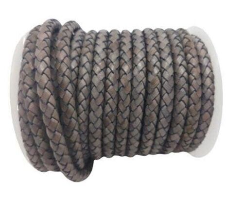 ROUND BRAIDED LEATHER CORD 6MM SE-DB-D20