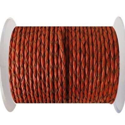 ROUND BRAIDED LEATHER CORD 6MM SE/B/2016-BRICK