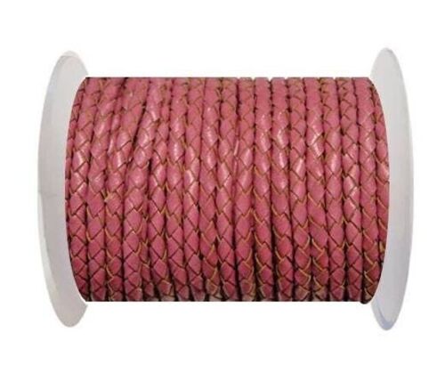ROUND BRAIDED LEATHER CORD 6MM SE/B/2017-BERRY