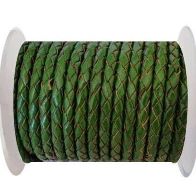 ROUND BRAIDED LEATHER CORD 6MM SE/B/2025-FERN