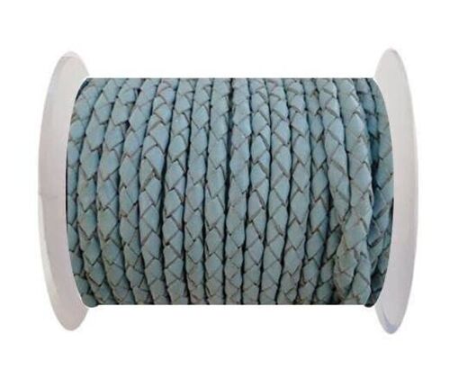 ROUND BRAIDED LEATHER CORD 6MM SE/B/545-BABY BLUE