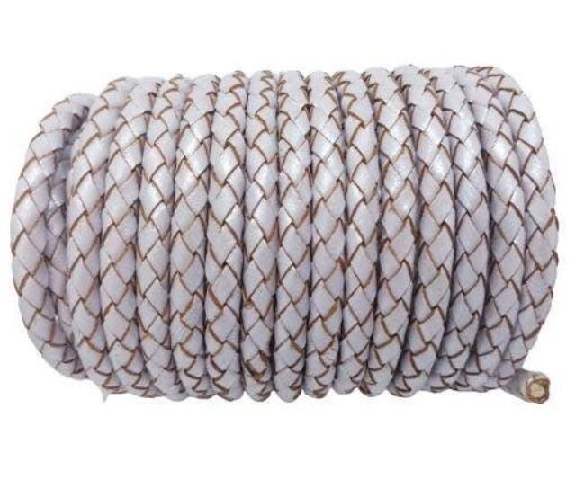 RUNDES GEFLOCHTENES LEDERKORDEL 6 MM SE/M/07-METALLISCHER LAVENDEL