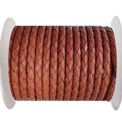 ROUND BRAIDED LEATHER CORD 8MM SE/B/08-CORAL