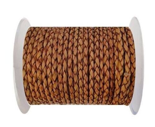 ROUND BRAIDED LEATHER CORD 8MM SE/B/14-BORDEAUX