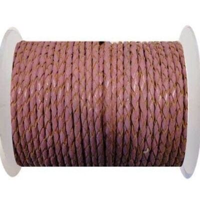 ROUND BRAIDED LEATHER CORD 8MM SE/B/2014-PINK