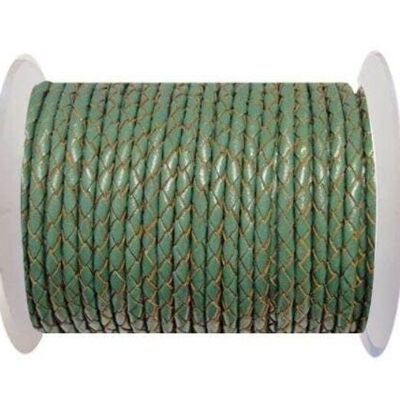 ROUND BRAIDED LEATHER CORD 8MM SE/B/2015-FOREST GREEN