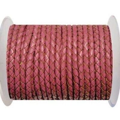 ROUND BRAIDED LEATHER CORD 8MM SE/B/2017-BERRY