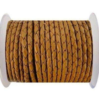 ROUND BRAIDED LEATHER CORD 8MM SE/B/2018-MILK CHOCOLADE