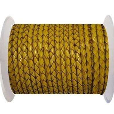 ROUND BRAIDED LEATHER CORD 8MM SE/B/2020-MUSTARD