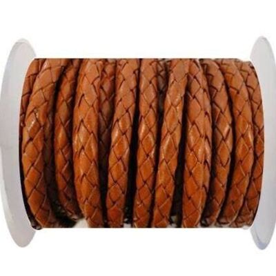 ROUND BRAIDED LEATHER CORD SE/B/ORANGE-3MM