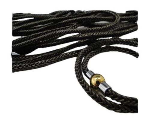 ROUND BRAIDED LEATHER CORD-DARK BROWN-4MM