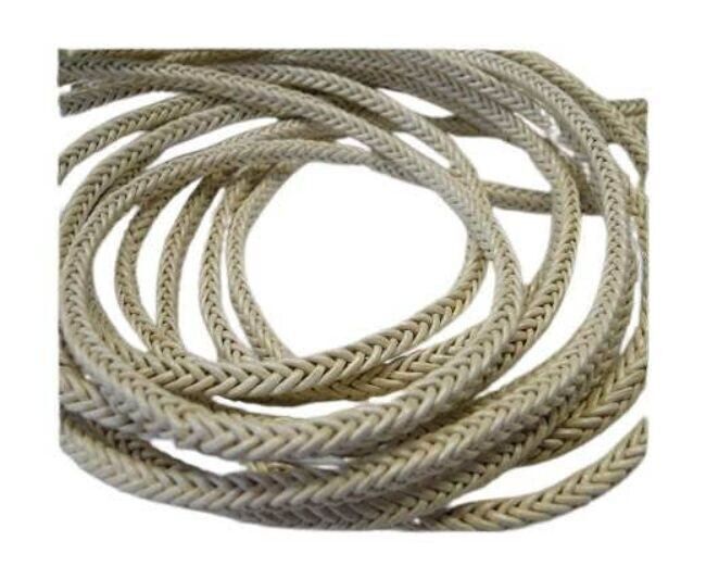 RUNDE GEFLOCHTENE LEDERKORDEL-PASTELLGELB-4MM