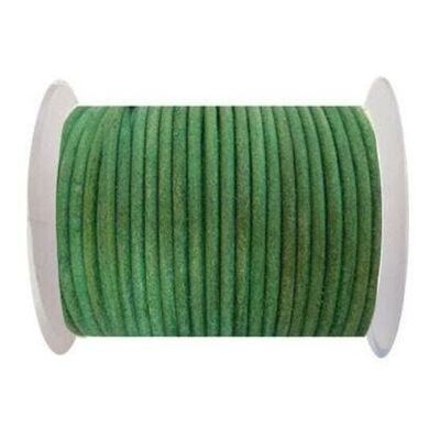 Rundes Lederband – 3 mm – SE. Vintage-Grün