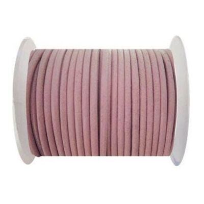 Cordón de cuero redondo - 3 mm - SE. rosa vintage