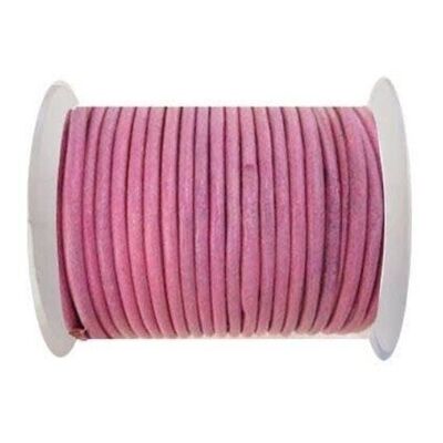 ROUND LEATHER CORD - 3MM - SE.M.DARK PINK