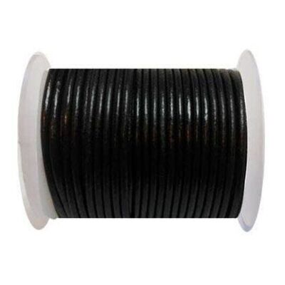 ROUND LEATHER CORD - 3MM - SE/R/02-BLACK