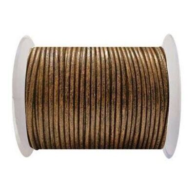 ROUND LEATHER CORD - 3MM - SE/R/METALLIC BRONZE