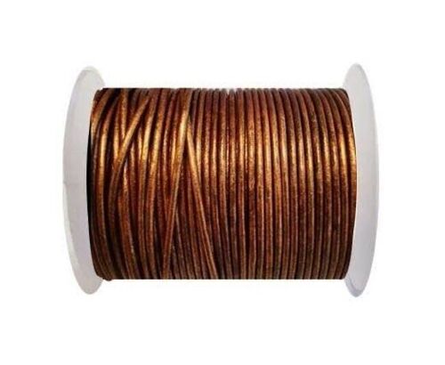 ROUND LEATHER CORD - 3MM - SE/R/METALLIC COPPER