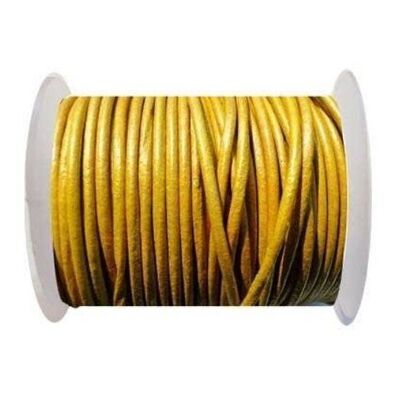 ROUND LEATHER CORD - 3MM - SE/R/METALLIC YELLOW