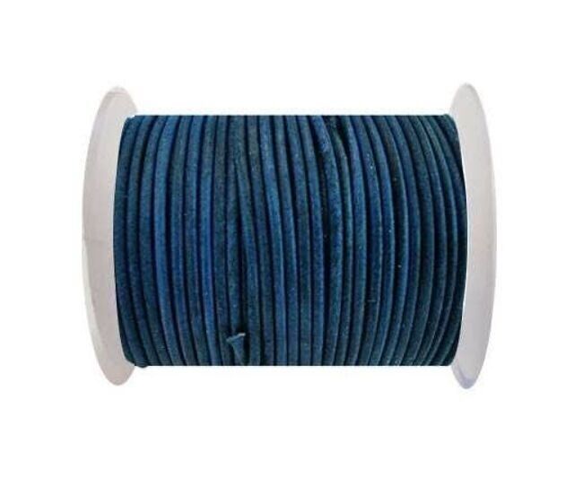 Rundes Lederband – 3 mm – SE/R/Vintage Blau