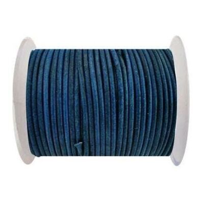 Round Leather Cord - 3MM - SE/R/Vintage Blue