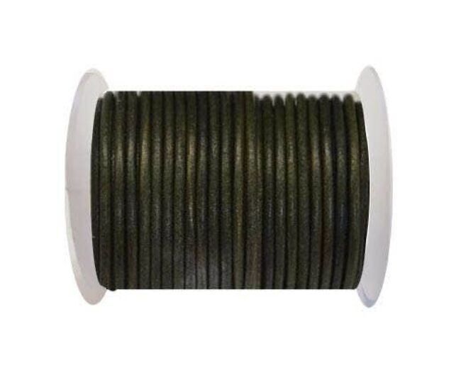 Rundes Lederband – 3 mm – Vintage-Turmalin