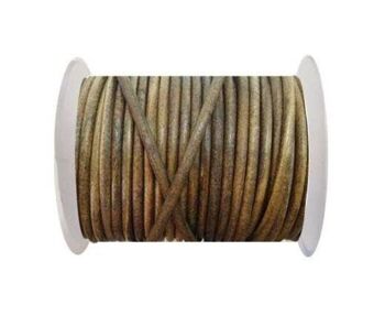 Cordon en cuir rond - 4 mm - SE. Taupe Vintage