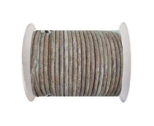 Round Leather Cord - 4mm - Vintage Taupe