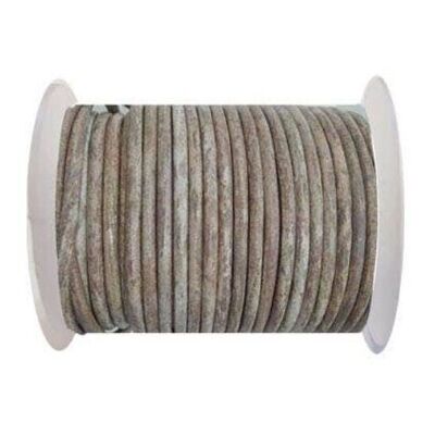 Round Leather Cord - 4mm - Vintage Taupe