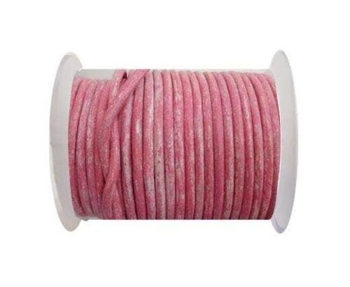 Round Leather Cord - 4mm Vintage Pink