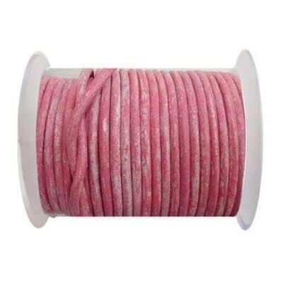 Rundes Lederband – 4 mm, Vintage-Rosa