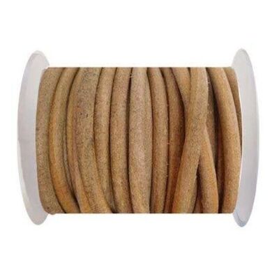 Round Leather Cord - Natural-5mm