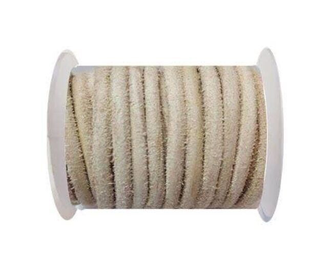 Rundes Lederband – 5 mm – haarig, natürlich