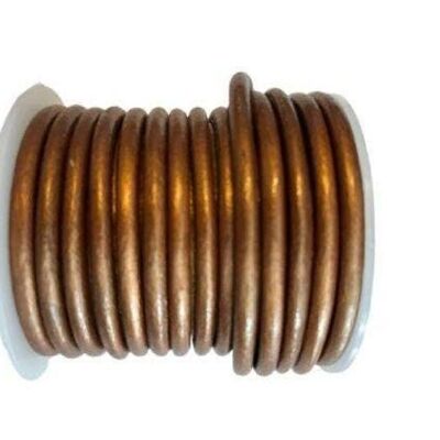 Round Leather Cord -5mm - M.Copper