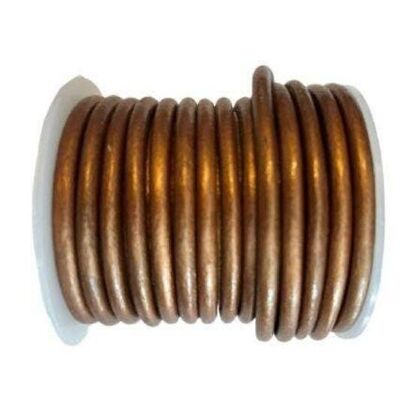 Round Leather Cord -5mm - M.Copper