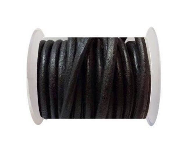 Rundes Lederband – 5 mm – SE.Schwarz