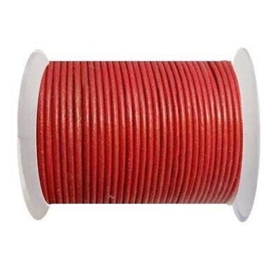 Round Leather Cord 1,5mm - METALLIC RED