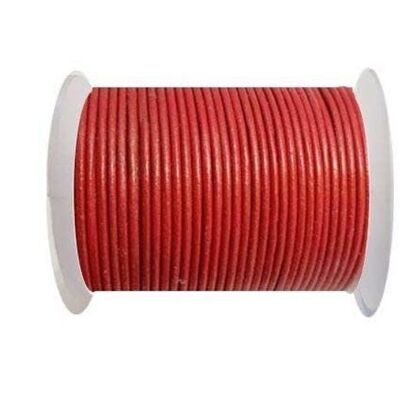 Round Leather Cord 1,5mm - METALLIC RED