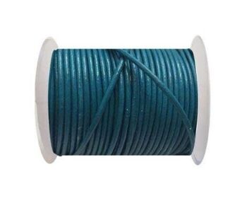 Cordon Cuir Rond 2mm SE/R/Turquoise