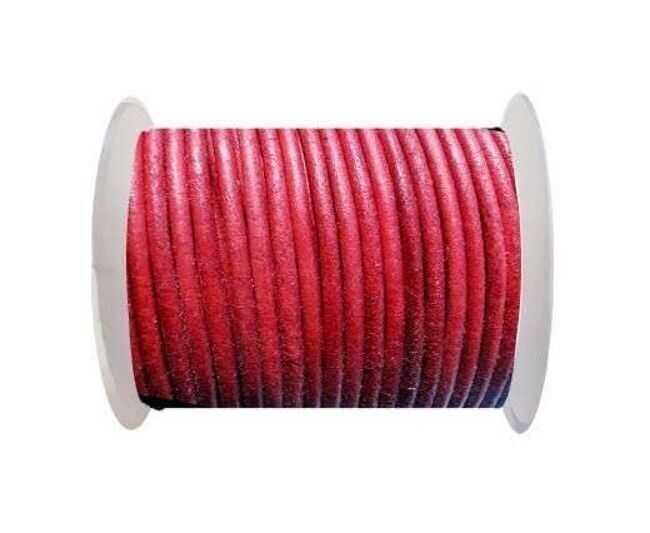 Rundes Lederband 2 mm SE/R/Vintage Rot