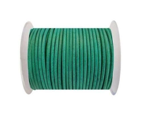 ROUND LEATHER CORD 3MM - SE/R/VINTAGE GREEN