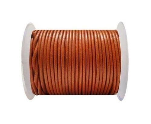 ROUND LEATHER CORD 3MM SE/R/METALLIC ORANGE